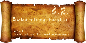 Öszterreicher Rozália névjegykártya